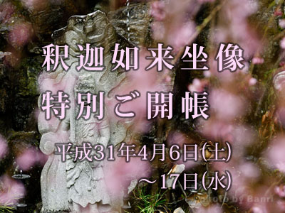 釈迦如来坐像 特別ご開帳 2019年4月6日(土)~17日(水)
